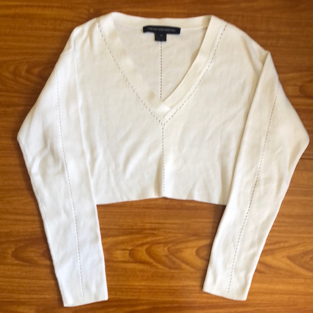 French Connection crop v-neck sweater